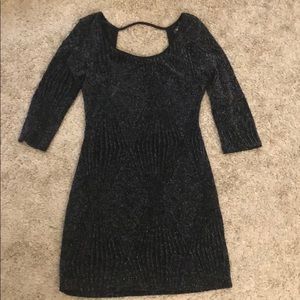 Black ¾ sleeve shimmer-y dress